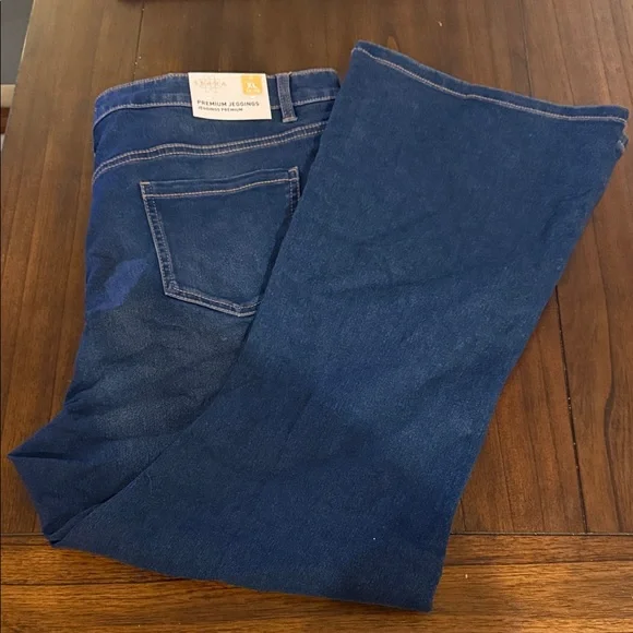 Serra Dark Blue Flare & Wide Leg Jeans - Picture 5 of 7